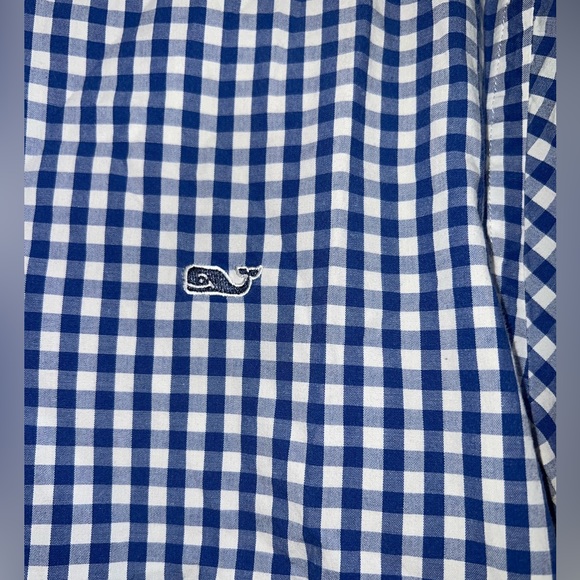 Vineyard Vines by Shep & Ian Slim Whale Shirt Maritime Blue & White Gingham - Picture 4 of 6